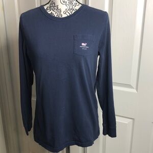 Vineyard Vines Long Sleeve T Shirt Blue White Pink Whale I Love New York S READ